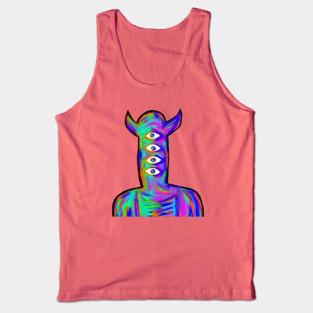 Goodnight Punpun Acid / Oil Slick Portrait Tank Top by ilrac_art